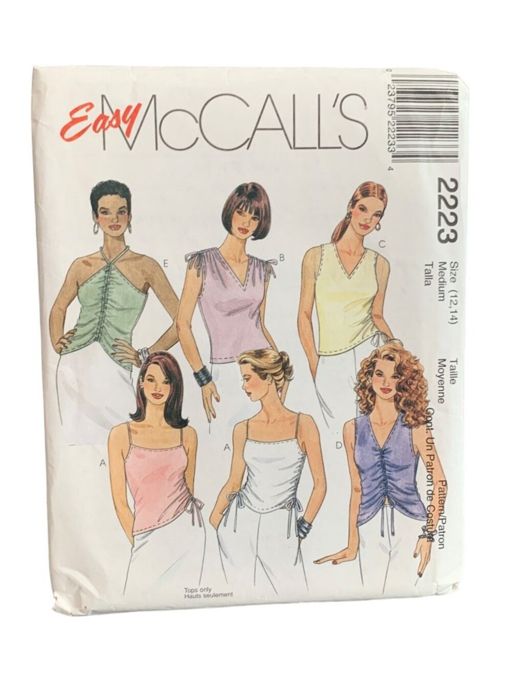 Easy McCalls 2223 Sewing Pattern Womens Shirt Size 12-14 Uncut